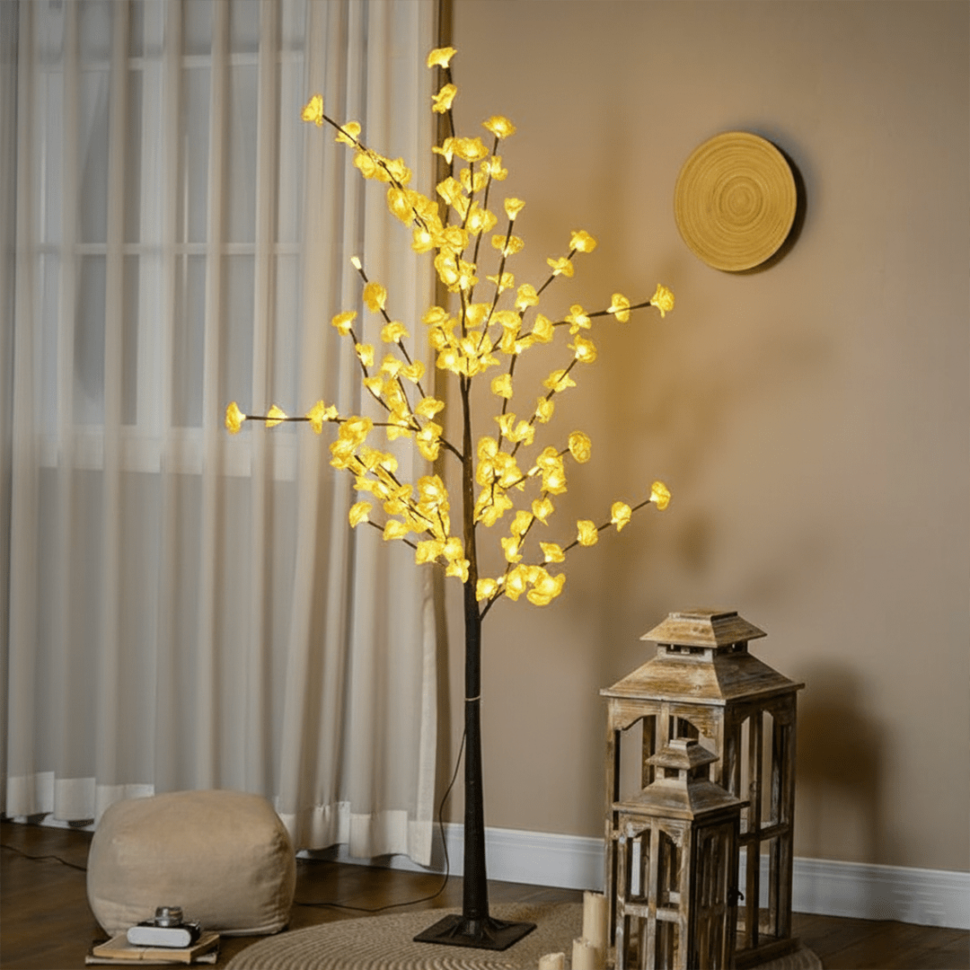 5 Feet White LED Cherry Blossom Tree Light – 120 LED Decorative Standing Lamp - Memories InsiteLED CHERRY TREE LIGHT